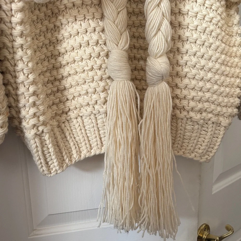 Anthropologie Cream Chunky Knit Cardigan - Picture 5 of 6